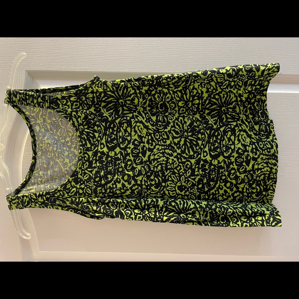 Lime/Navy tank; LOFT; size XS